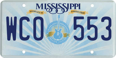 MS license plate WCO553