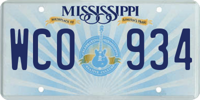 MS license plate WCO934