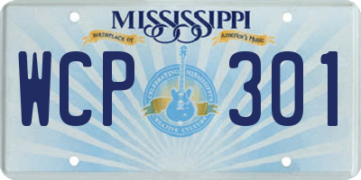 MS license plate WCP301