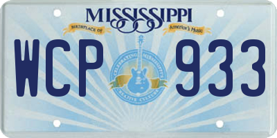 MS license plate WCP933