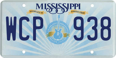 MS license plate WCP938