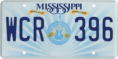 MS license plate WCR396