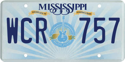 MS license plate WCR757