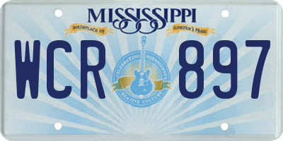 MS license plate WCR897