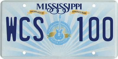 MS license plate WCS100