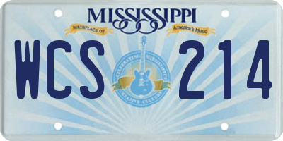 MS license plate WCS214