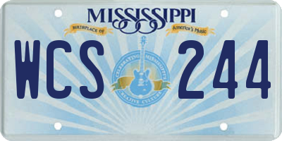 MS license plate WCS244