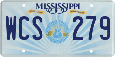 MS license plate WCS279