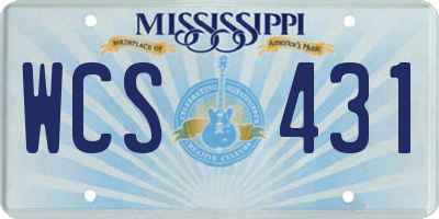 MS license plate WCS431