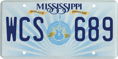 MS license plate WCS689