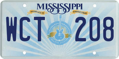 MS license plate WCT208