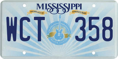 MS license plate WCT358
