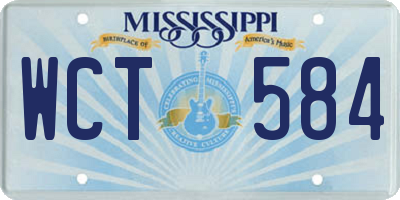MS license plate WCT584