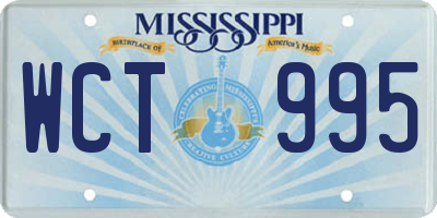 MS license plate WCT995