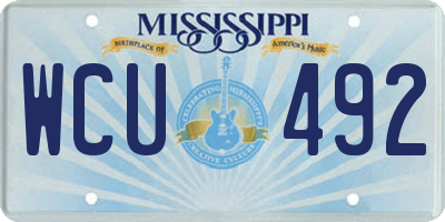MS license plate WCU492