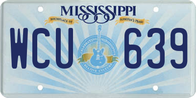 MS license plate WCU639