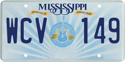MS license plate WCV149