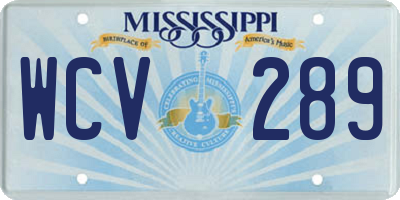 MS license plate WCV289