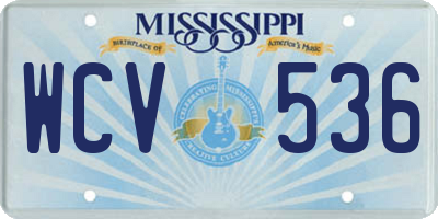MS license plate WCV536