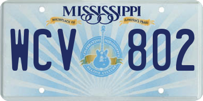 MS license plate WCV802