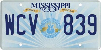 MS license plate WCV839