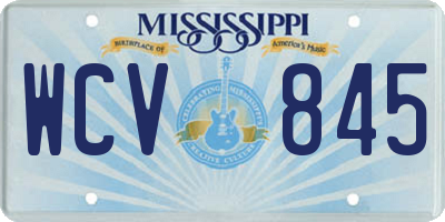 MS license plate WCV845