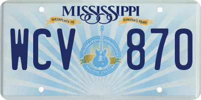 MS license plate WCV870