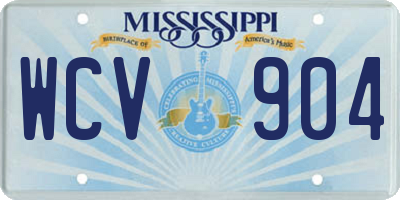 MS license plate WCV904