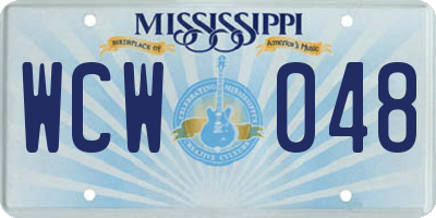 MS license plate WCW048