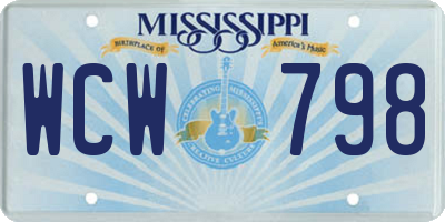 MS license plate WCW798