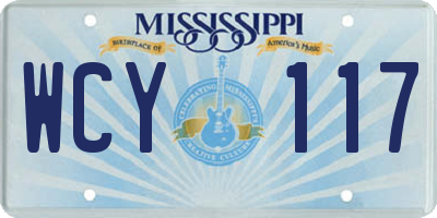 MS license plate WCY117
