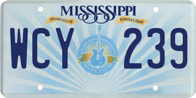 MS license plate WCY239