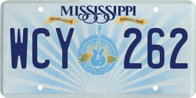 MS license plate WCY262