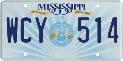 MS license plate WCY514