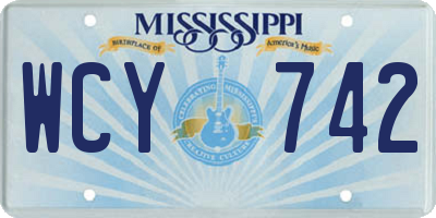 MS license plate WCY742