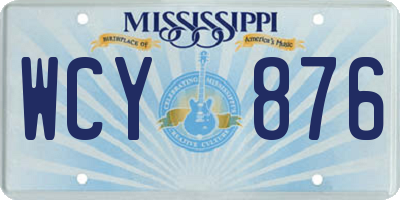 MS license plate WCY876