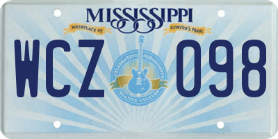 MS license plate WCZ098