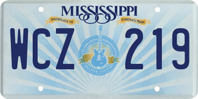 MS license plate WCZ219