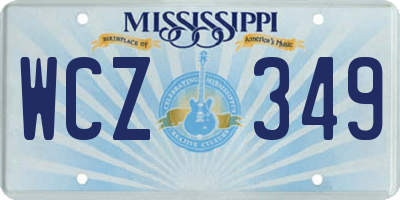 MS license plate WCZ349