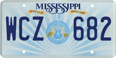 MS license plate WCZ682