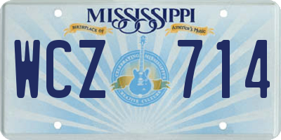 MS license plate WCZ714