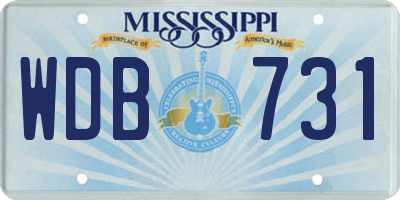 MS license plate WDB731