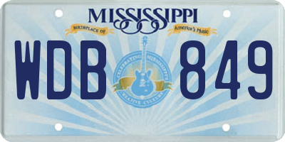 MS license plate WDB849