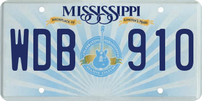 MS license plate WDB910