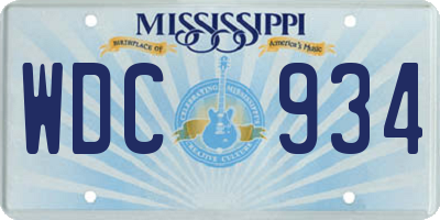 MS license plate WDC934