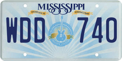 MS license plate WDD740