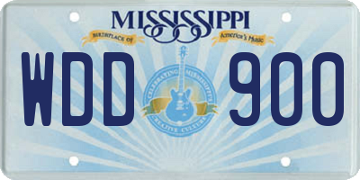 MS license plate WDD900