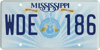 MS license plate WDE186