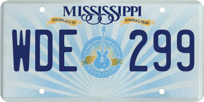 MS license plate WDE299
