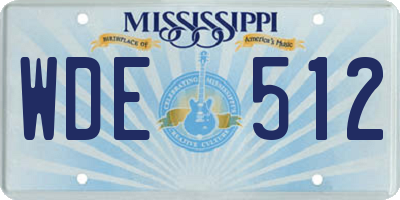 MS license plate WDE512